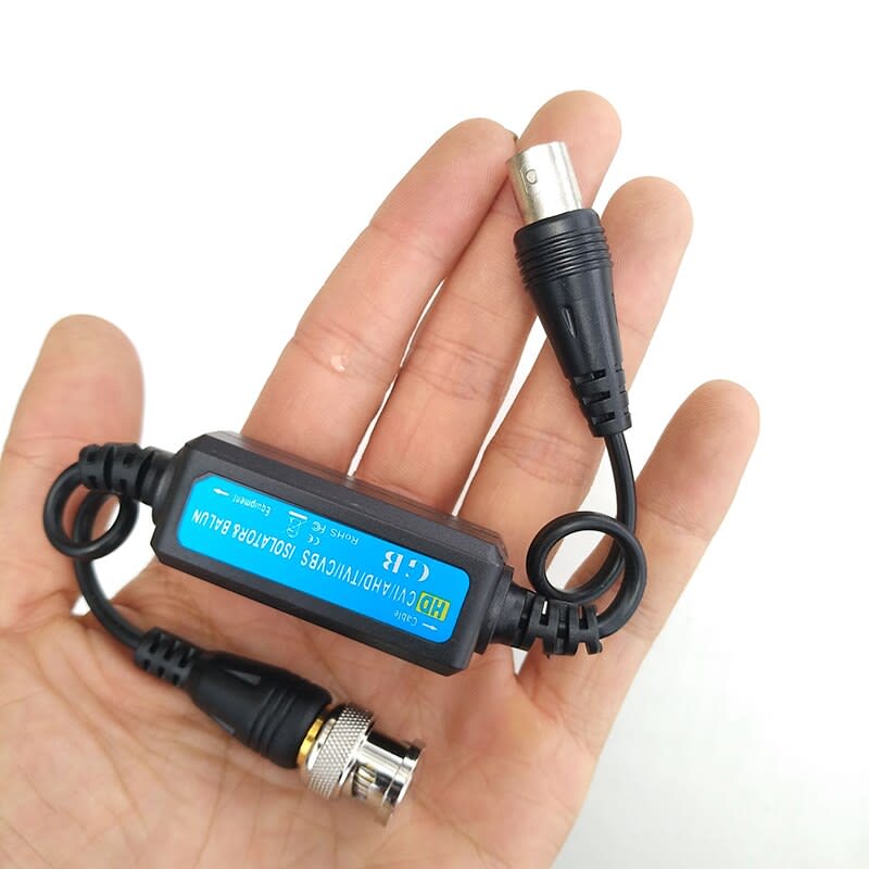 Balún Aislador de tierra, HD-TVI CVI AHD CVBS Balun de vídeo Coaxial BNC macho para cámara3