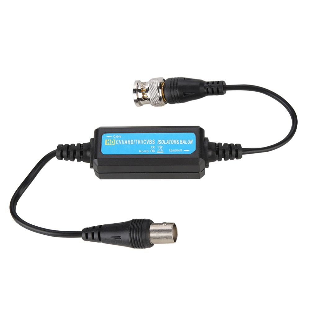 Balún Aislador de tierra, HD-TVI CVI AHD CVBS Balun de vídeo Coaxial BNC macho para cámara 4