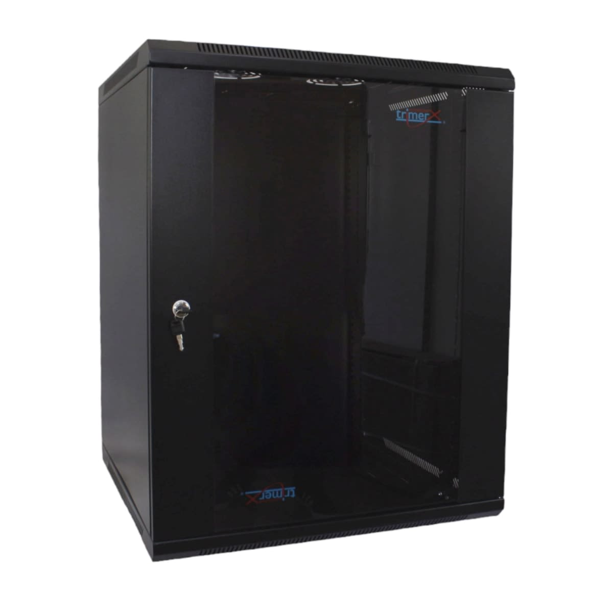 Gabinete/Rack Mural armable 9U, puerta de vidrio 50 Alto, 60 ancho, 60 fondo cm. 0