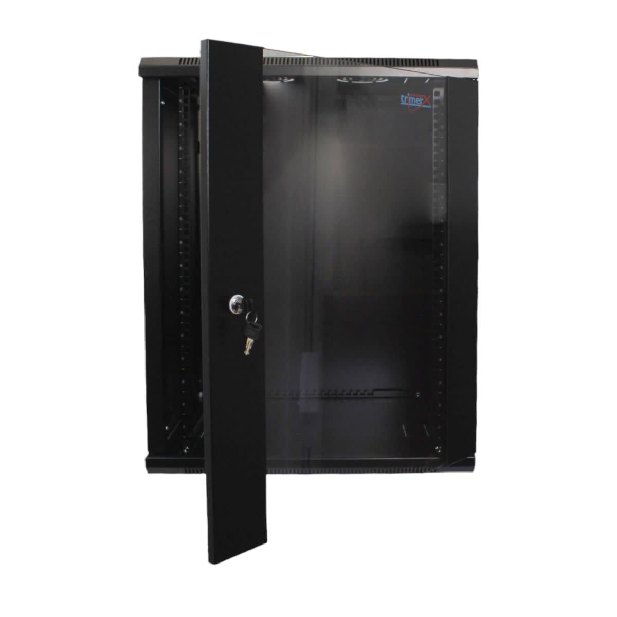 Gabinete/Rack Mural armable 9U, puerta de vidrio 50 Alto, 60 ancho, 60 fondo cm.2