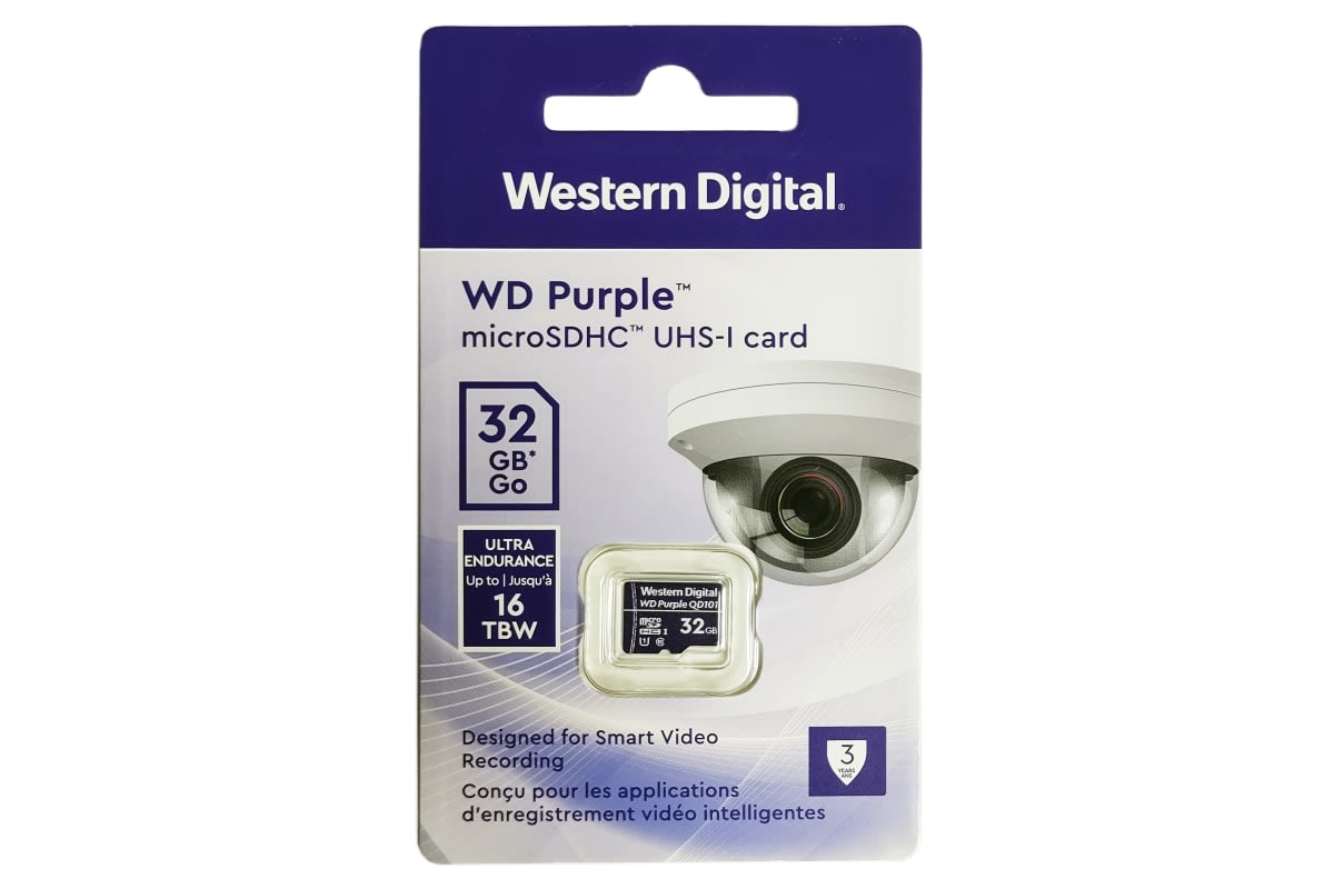 Tarjeta de Memoria WD Purple microSD 32gb SURVEILLANCE CLASE 102