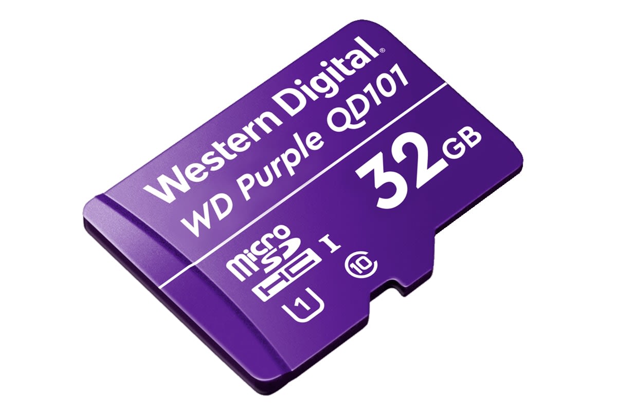 Tarjeta de Memoria WD Purple microSD 32gb SURVEILLANCE CLASE 103