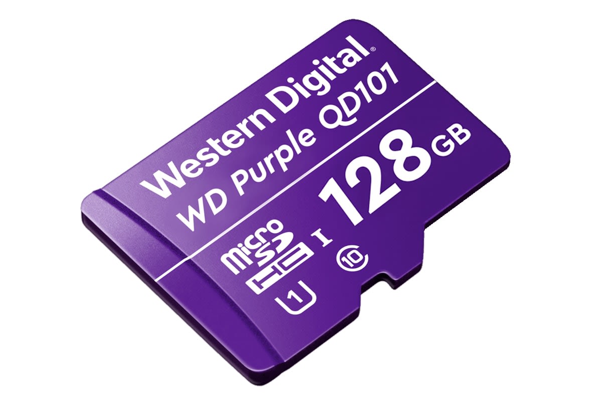 Tarjeta de Memoria 128G microSD  WD Purple SURVEILLANCE CLASE 103