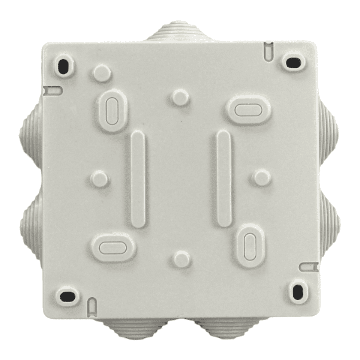 Caja estanca, distribución, PVC 100x100x50mm Con conos y Tornillos2