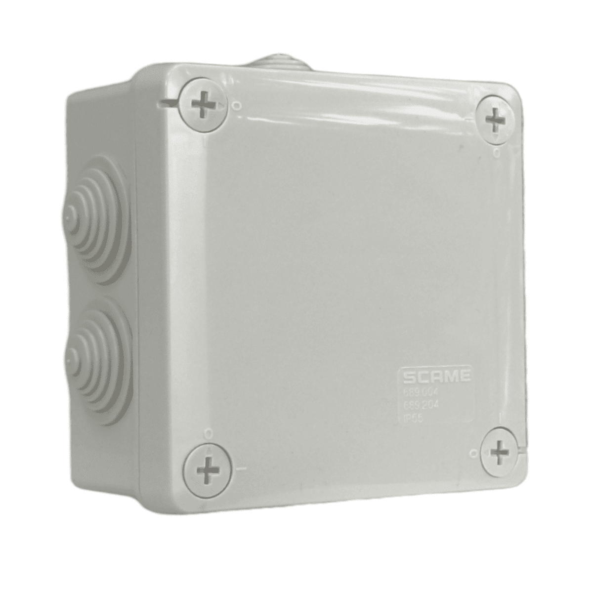 Caja estanca, distribución, PVC 100x100x50mm Con conos y Tornillos 0