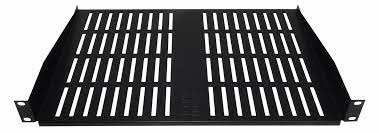 Bandeja ventilada Negra p/Rack, 1U 30cm-Fondo, sin tornillos.3