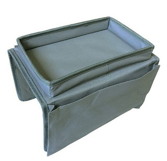 Bandeja Almohada Sofá LVVIL - 6 Ranuras Para Copas, Mando Y Teléfono Con Cojín Reposabrazos