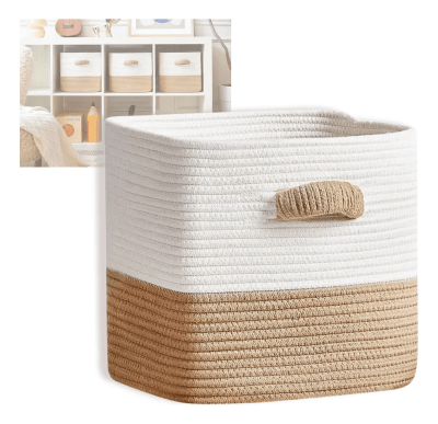 Cesta Cubo Tejido De Cuerda Algodón 25cm1