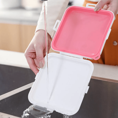 Envase Caja Contenedor Portatil Silicona Alimento Sandwich