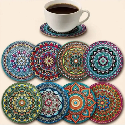 Set 8 Posavasos Madera mandala