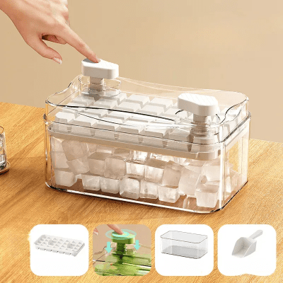 Cubeta Bandejas De Hielo Con Cuchara Para Refrigerador1