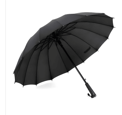 Paragua Elegante 16 Varillas Lluvia Nieve Resistente Viento