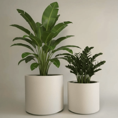 2 Set Macetero Maceta 33cm Y 26cm Plastico Simil Piedra