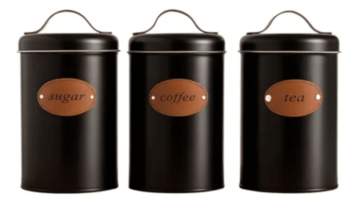 Set 3 Lata Recipiente Tarro Contenedor Con Tapa cuero1