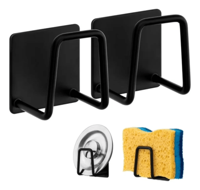 Set 2 Soporte Adjesivo Esponja Lavaplatos Acero Inoxidable1