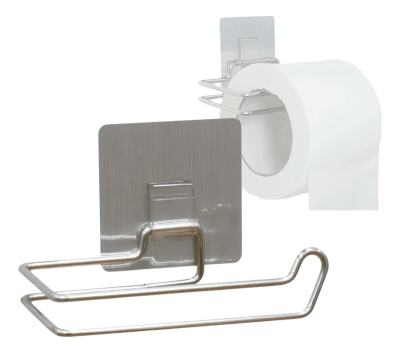 Porta Papel Higiénico Adhesivo De Acero Inoxidable