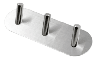 Colgador De Pared 3 Ganchos Adhesivos cromado1