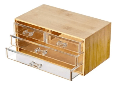 Mini Cajonera Bambu 4 Cajones Acrilico1