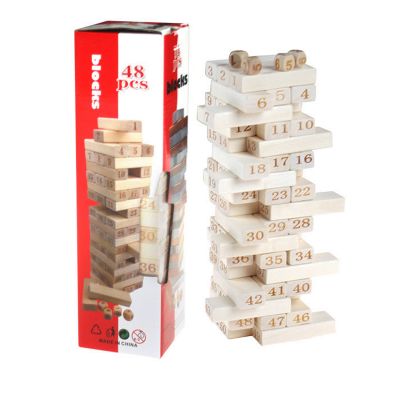 Jenga Juego Mesa Madera 48 Piezas4