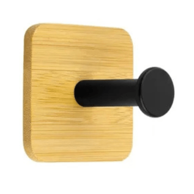 1 Gancho De Pared Madera Metal Adhesivo Bambu6