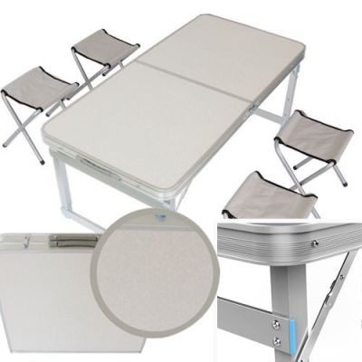 Mesa de camping 120x60 con 4 sillas1