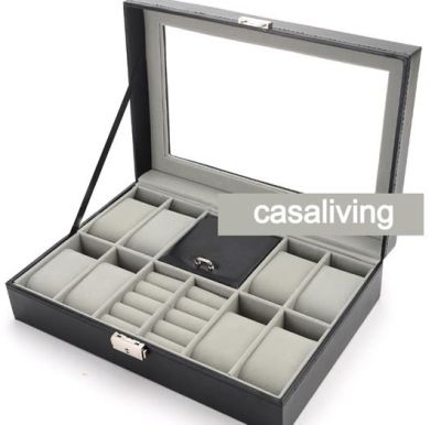 Caja De Organizador Relojes Para 8 Unidades Y Joya1