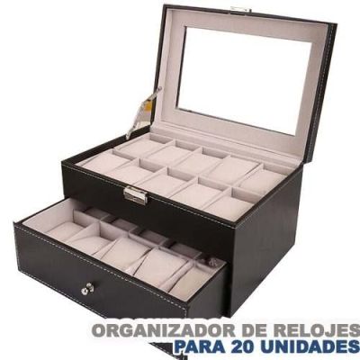 Caja Organizador De 20 Unidades Relojes_Negro Caja Organizador De 20 Unidades Relojes_Negro