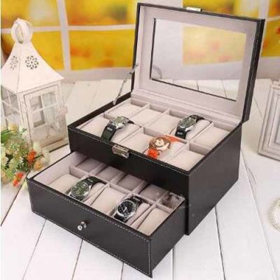Caja Organizador De 20 Unidades Relojes_Negro Caja Organizador De 20 Unidades Relojes_Negro
