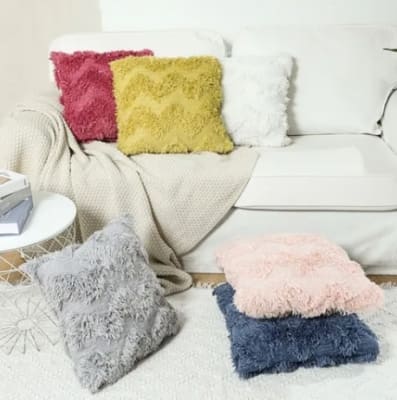 Funda Para Cojín Diseño Zig Zag Peluda 45x45cm4