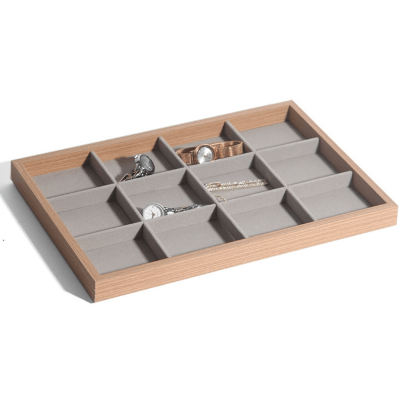 Bandeja Exhibidora De Joyas 12 Divisiones Madera1