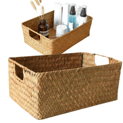 Cesta Organizadora Mimbre Almacenamiento Decoracion 30x20x101