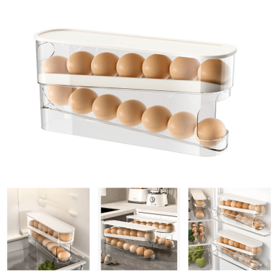 Huevera Organizadora Corredizo Para Huevos Acrilico1