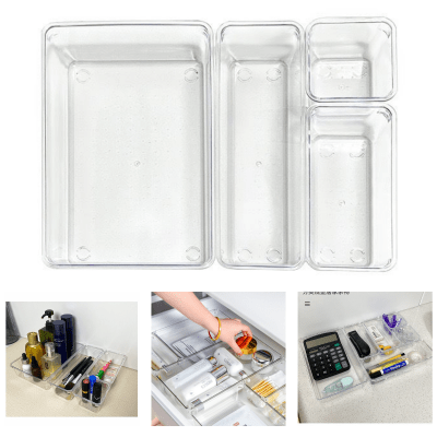 Pack de 4 Cajas Organizadora De Cajon Closet Acrilico Maquillaje