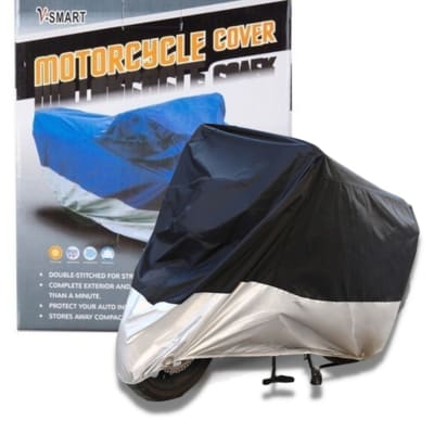 Carpa Funda Lona Cubre Moto Resistente Al Agua Negro1