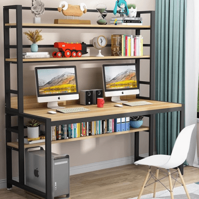 Escritorio Oficina Mesa Estudio De Madera Librero Biblioteca1