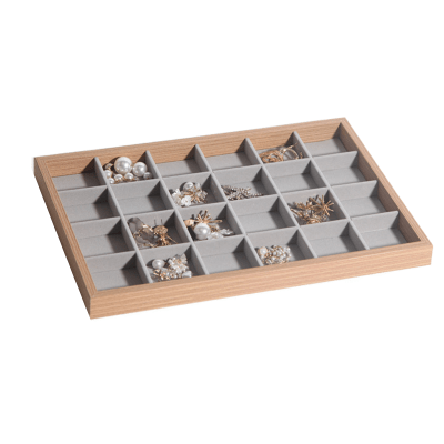 Exhibidor De Joyas Bandeja 24 Divisiones Madera1
