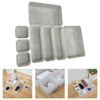 Pack 8 Canastos Organizador De Cajón Escritorio Separador1