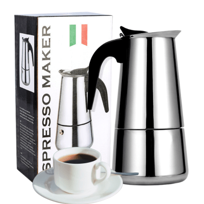 Cafetera Italiana 6 Tazas Acero Inoxidable Espresso Coffe1