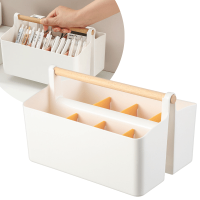 Organizador canasto con Portalápiz Canasto Con Manilla Con Separacion 16x17.3x15cm1