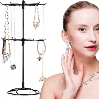 exhibidor simple collar metalico 2 nivel 41cm1