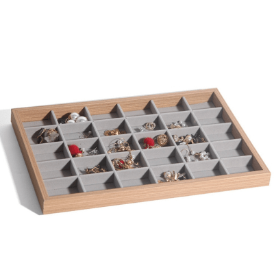 Exhibidora Bandeja De Joyas 30 Divisiones Madera1