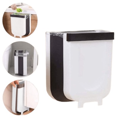 Basurero Plegable Ergonomico Portatil Papelera Cocina Puerta1