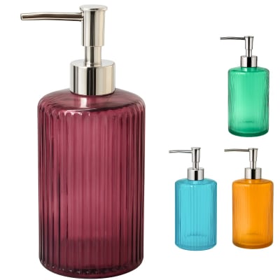 Dispensador De Jabon Liquido Vidrio Texturado I Multiuso 500ml1