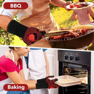 Par de Guantes Parrilleros Temperatura Asado Bbq1