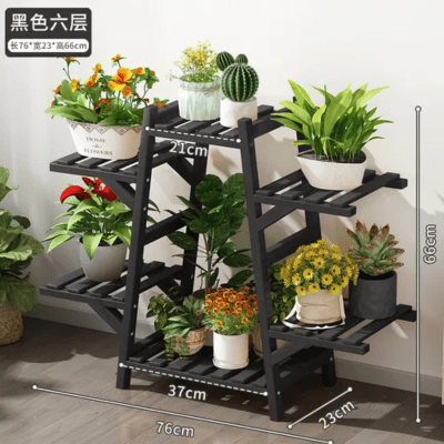 Soporte Para 6 Macetas Plantas De Madera 3 Pisos Decoracion