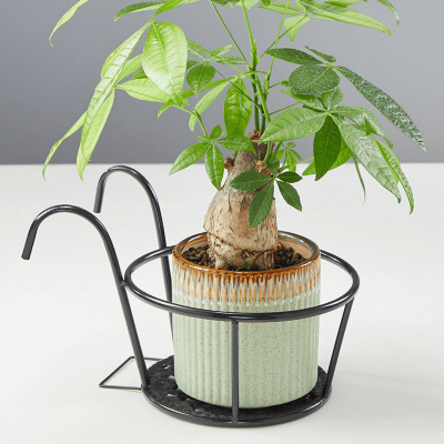 Soporte Para Macetas Colgantes De Metal Negro3