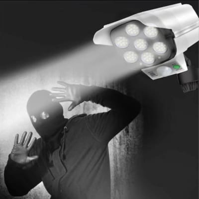 Cámara Solar Falsa Con Sensor De Movimiento Luz Led4