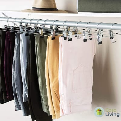 Pack De 10 Colgadores Ganchos Con Pinza Para Pantalón