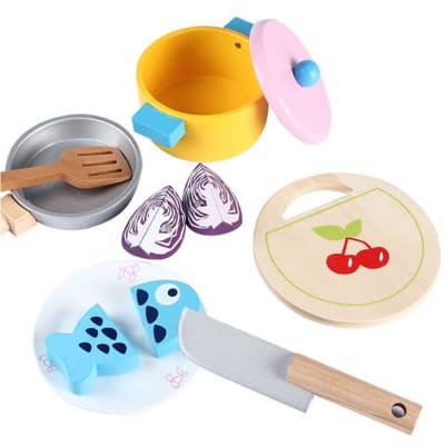 Juguete set cocina con olla, sartén, utensilios y alimentos2