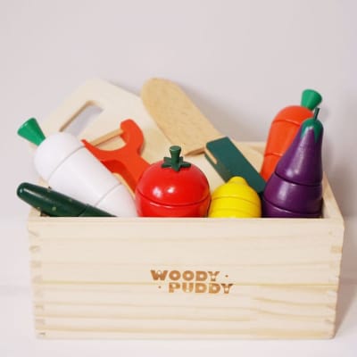 Corta Frutas Verduras Madera Juguete4